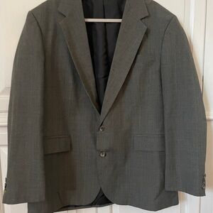 Haggar men’s gray plaid 2 button front pocket blazer made in USA size 46